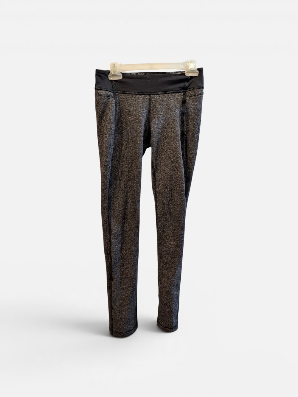 lululemon athletica Heathered Charcoal Gray Leggings with Black Waistband